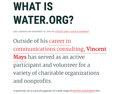 What is Water.org? - Vincent Mays