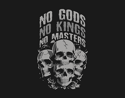 Tshirt Print - No Gods,No Kings, No Masters