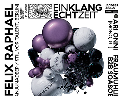 EinKlang EchtZeit / Animated techno rave flyer
