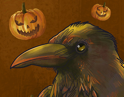 Ravens illustrations for Halloween