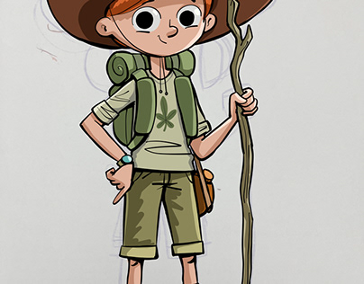 boy explorer ready for expedition and journey