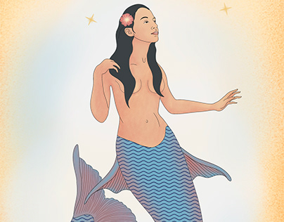 Mermaid Retro illustration