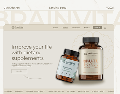 Landing page for brand which sells dietary supplements