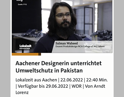 Work with German designer Aired in Germany TV and news
