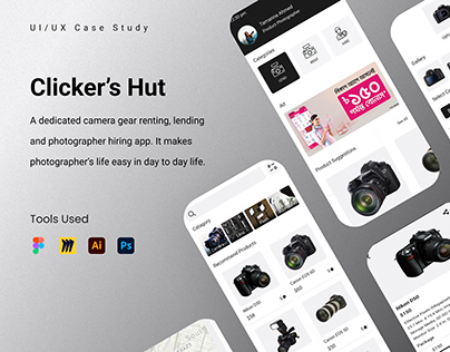 Clicker's Hut - A Camera Renting App | UI/UX Case Study