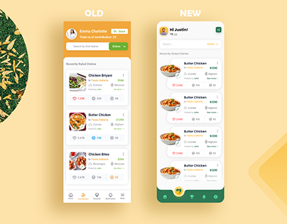 Redesign food rating app