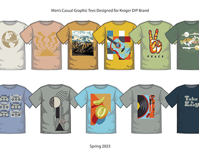 Men’s Casual Graphic Tees Designed for Kroger DIP Brand