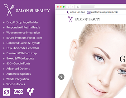 Salon WordPress theme - Beauty Template Features