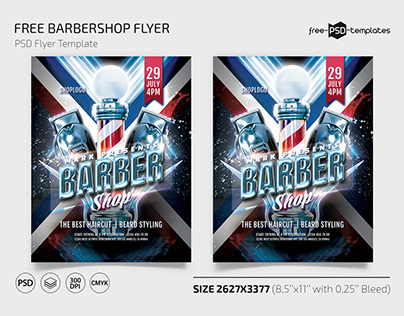 Free Barbershop Flyer in PSD