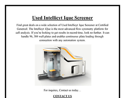 Used Intellicyt Ique Screener