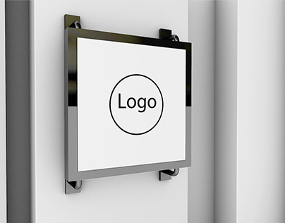 Download Logo Mockup minimal circular shop signboard