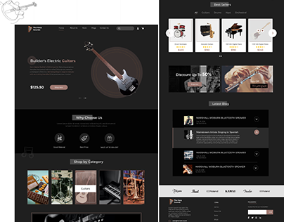 landing page of musical instruments tools