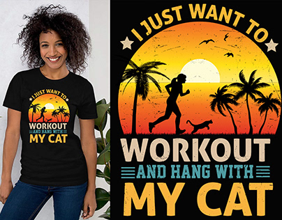 I JUST WANT TO WORKOUT AND HANG WITH MY CAT T-Shirt