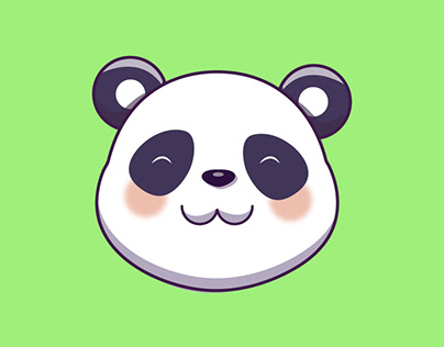 Cute Panda Face Illustration