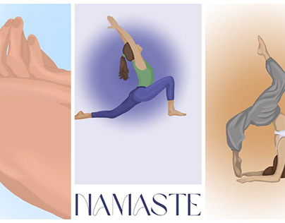 Namaste иллюстрации йоги