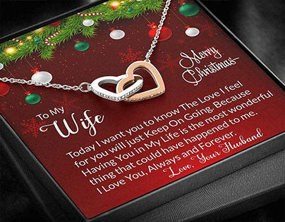 To My Wife Two Hearts Necklace