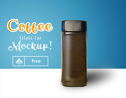 Coffee Glass Jar - Free PSD Mockup