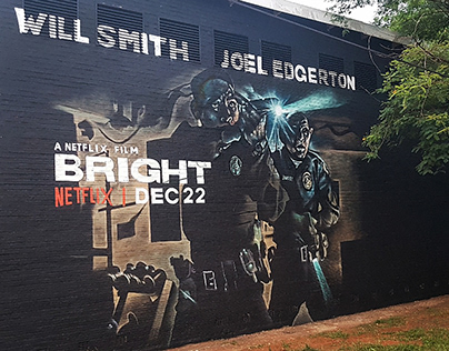 Netflix mural for movie Bright