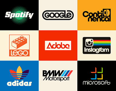 Famous logos reimagined in retro style