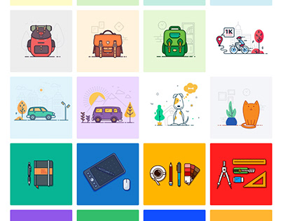 130 awesome illustrations VECTOR and PNG Files