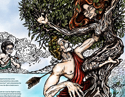 Daphne and Apollo Story Illustration
