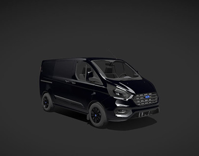 Sleek 3D Model: Ford Transit Black Van