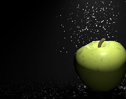 3D Apple Lighted ,Textured & Composited