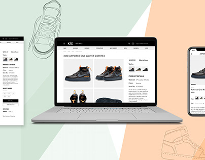 eCommerce concept - Kix Sneakers - Responsive UX/UI