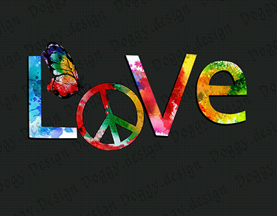 Love Hippie Color Design
