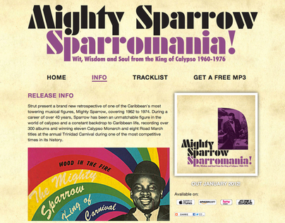 Mighty Sparrow - Sparrowmania! microsite