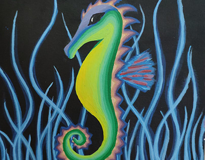 Neon Seahorse