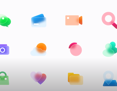 Glass frosted icons