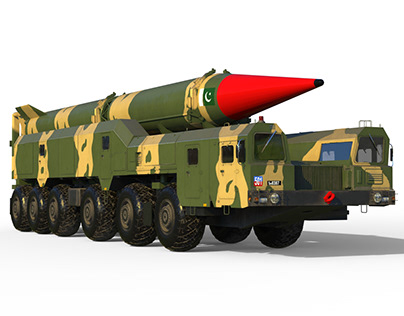 Shaheen 2 Pakistan missile launcher 3D model