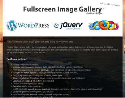 jQuery Fullscreen Image Gallery WordPress Plugin