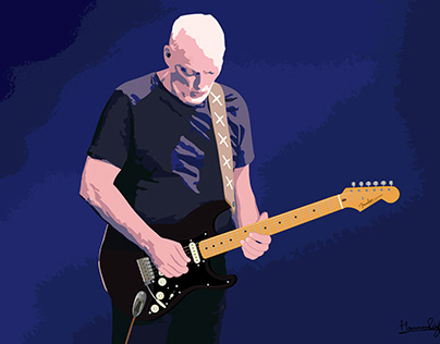 Vector sketch of David Gilmour