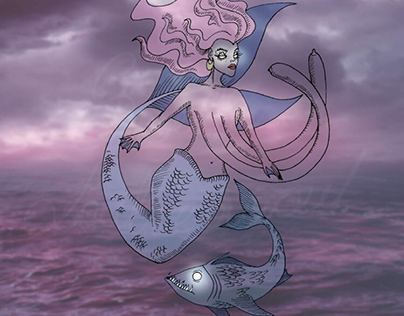 Mermaid with Barracuda
