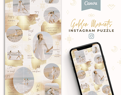 Instagram Puzzle Template - Golden Moments