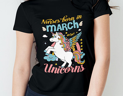 Unicorn T-shirt Design For Nurse