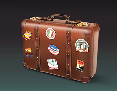 Travelers Suitcase(Realistic Painting)