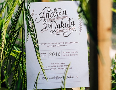 Wedding Invitation - Andrea + Dakota