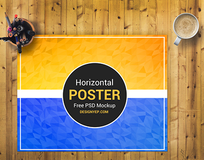 Free Horizontal Poster Mockup PSD