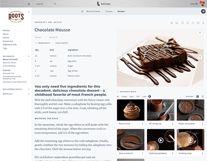 Kohmee.com - recipe & menu management for culinary pros