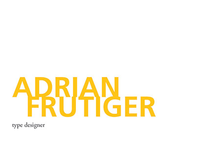Adrian Frutiger Book