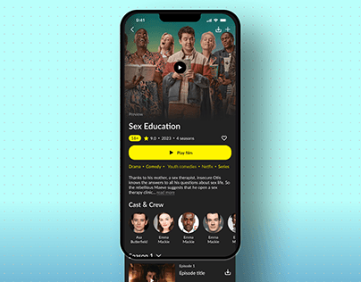 My concept for a movie viewing app page