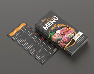 Single Page Double-Sided Menu Brochure design