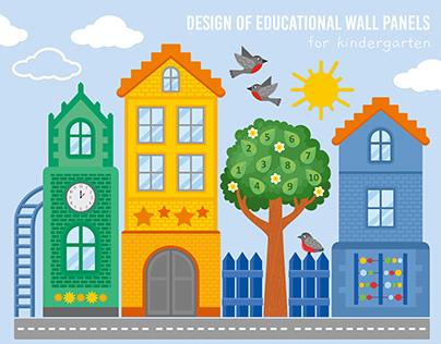 Design of educational wall panels for kindergarten.