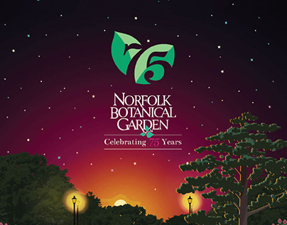 norfolk botanical garden 75 anniversary identity