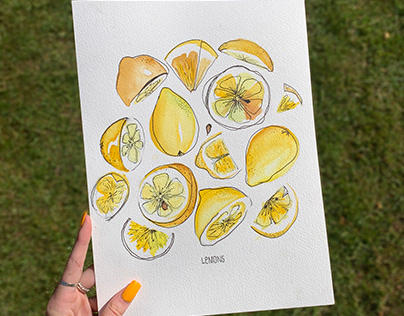 Lemon Watercolour Painting