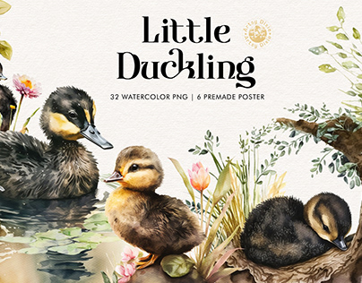 Watercolor Ducklings