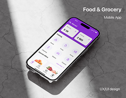 Mobile App IOS, food & grocery | e-commerce UX/UI